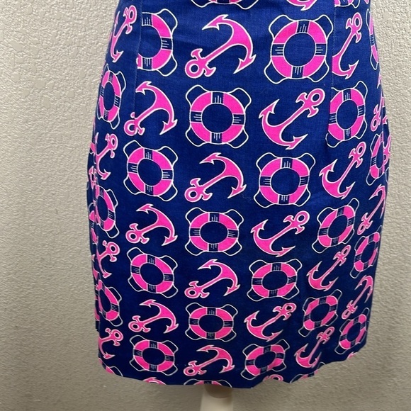 Macbeth Collection Navy Nautical Anchor Sleeveless Sheath Dress Size XS - Picture 3 of 7